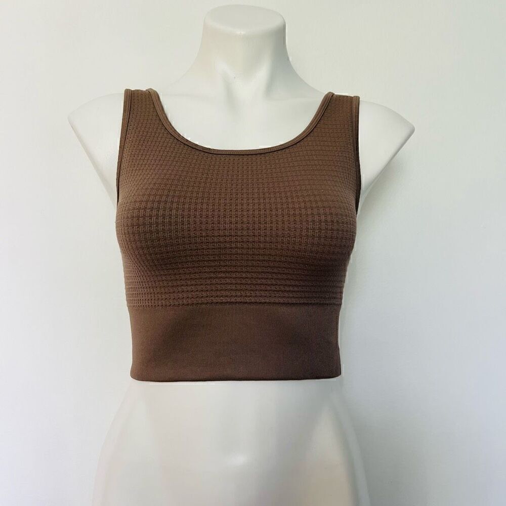 Yogicious Waffle seamless Melanie sports bra crop top